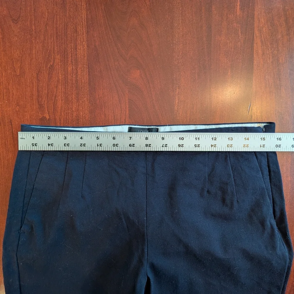 J. Crew Martie Ankle Pants, side zip, Navy, Size 8